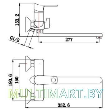 Смеситель РМС SL137-006E картинка 5